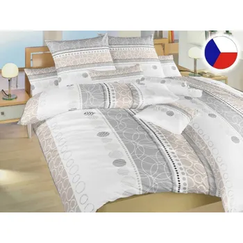 Povlečení Francouzské povlečení bavlna KOMFORT Ateliér béžový 2x 70x90, 240x220