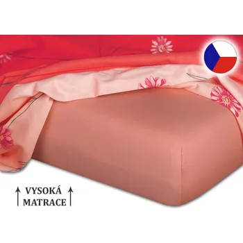 Jersey prostěradlo na vysokou matraci 180x200x25 EXCLUSIVE Losos