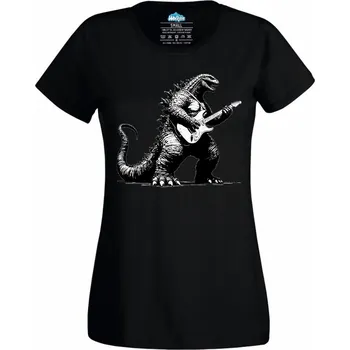 Dámské tričko Dámské tričko Godzila s Elektrickou Kytarou (Velikost: S, Barva: Černá)