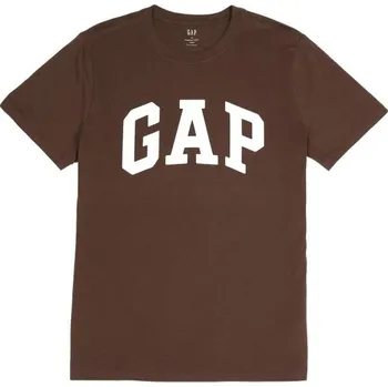 Oblečení a móda Pánské tričko GAP V-EVERYDAY SOFT BASIC LOGO T XXL Hnědá, Bílá