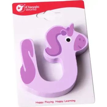 Dřevěná hračka Classic World dřevěné písmeno U