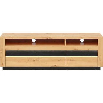 Televizní stolek Black Red White Ostia RTV2S (dub artisan + dub černý) (s LED osvětlením)