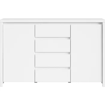 Komoda Black Red White Kaspian KOM2D4S (bílá + bílá matná)