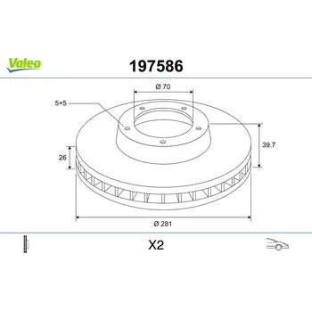 Brzdový kotouč Brzdový kotouč VALEO 197586