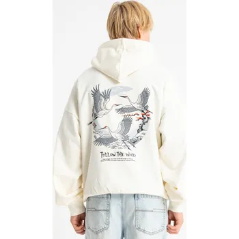 Chlapecká mikina Reporter Young | Chlapecká krémová mikina BOXY s kapucí a japonským motivem na zádech - Barva KRÉMOVÁ, Velikost 158 261-0551B-02-210-1