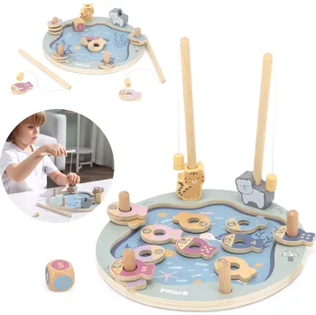 Dřevěná hračka Viga dřevěné magnetické rybaření