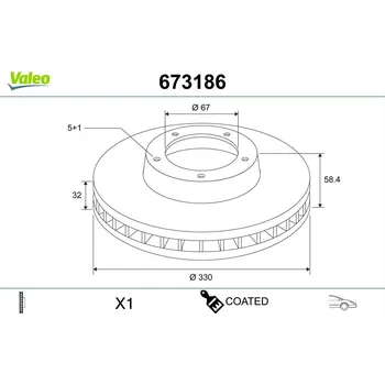 Brzdový kotouč Brzdový kotouč VALEO 673186