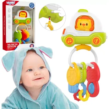 Hračka pro nejmenší Woopie interaktivní autíčko s klíči a chrastítkem pro miminka