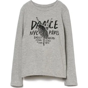 Dívčí oblečení Dívčí triko GAP V-OCT LS VAL GR S Šedá, Černá