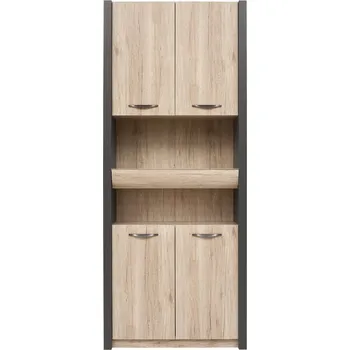 Obývací stěna Black Red White Executive REG4D1S/22/9 (Sivý wolfram + Dub san remo svetlý)