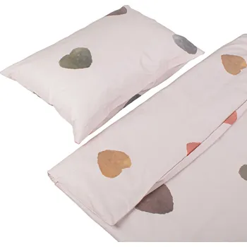 Bavlněné povlečení do postýlky 135x100 cm barevná srdíčka