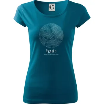 Praděd - vrstevnice v kruhu - Dámské triko Pure - 2XL ( Petrolejová )