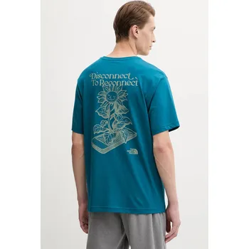 Pánská móda Bavlněné tričko The North Face Connect Relaxed, S, tyrkysová, 69X