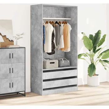 Organizace kuchyně Nábytek XL Šatní skříň betonově šedá 100 x 50 x 200 cm dřevotříska 800607