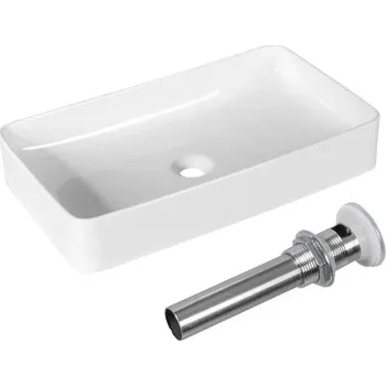 Umyvadlo Porcelánové umyvadlo BA7540, 60 x 35 x 11 cm, bílé - B COSTWAY