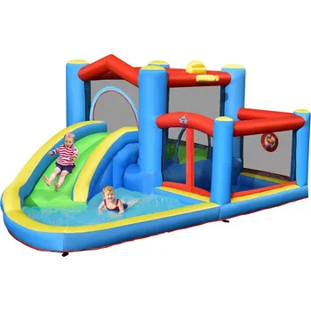 Hra na zahradu Nafukovací vodní park se skluzavkou, trampolínou a bazénem