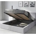 Čalouněná dvoulůžková postel Interbeds 120x200, odstíny šedé