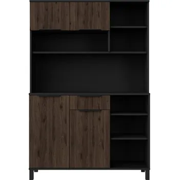 Příborník do zásuvky Kredenc do kuchyně TOVA - ořech okapi / černý