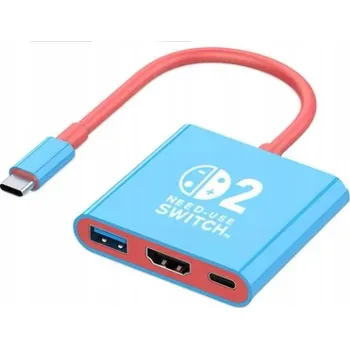 USB hub Adaptér Nintendo Switch 2 USB-C na HDMI 4K 60 Hz USB 3.0 PD 100W