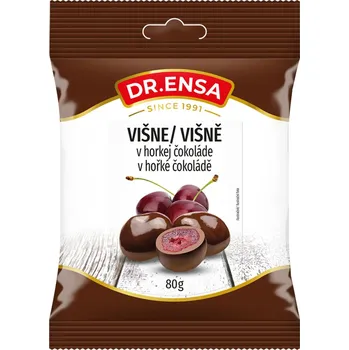 Sušená potravina Dr.Ensa Višně v hořké čokoládě 80g (Kartonové balení : 15 ks)