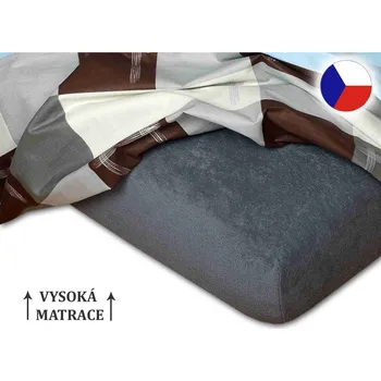 Froté prostěradlo na vysokou matraci 90x200 EXCLUSIVE Tmavě šedá