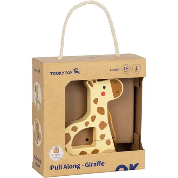 Dřevěná hračka dřevěná tahací žirafa TOOKY TOY