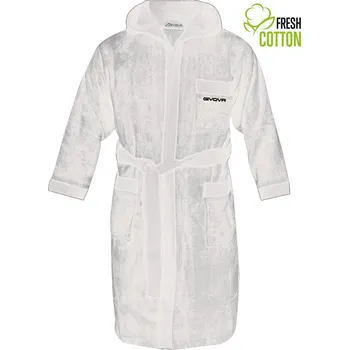 Dámský župan GIVOVA Givova Dětský Bavlněný Župan - Pohodlný a Absorbující 2XS BÍLÁ|MODRÁ