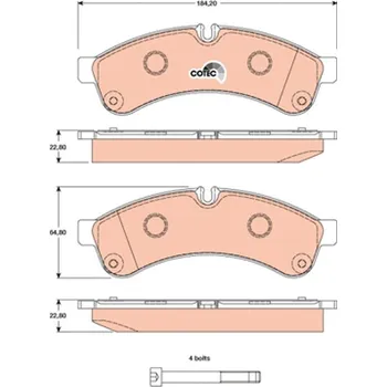 Brzdový systém Brzdové destičky Iveco 29231 zadní Iveco 42555633