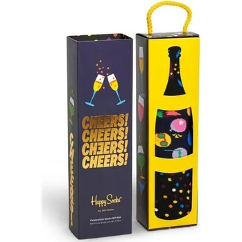 Pánské ponožky HAPPY SOCKS Happy Socks Celebrations 3-pár dárková sada ponožek 41-46 VÍCEBAREVNÁ|ŽLUTÁ