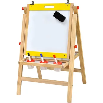 Dřevěná hračka 3-v-1 Dřevěná Kreslicí Tabule pro Děti