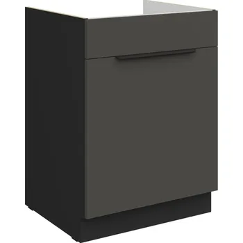 Kuchyňská skříňka Dolní skříňka na dřez LUNARA - šířka 60 cm, grafit / černá
