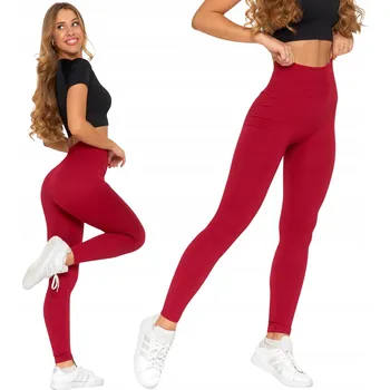 Dámské legíny 2x Dámské legíny s vysokým pasem, žebrované, sportovní sada Fit MORAJ L/XL