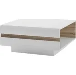 MOB Konferenční stolek Tempo Kondela Lynatut Typ 71 (extra vysoký lesk bílý + dub sonoma tmavý truflový)