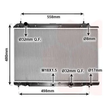 Chladič motoru Chladič, chlazení motoru VAN WEZEL 25002215