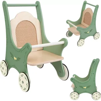 Kočárek pro panenku Dřevěný vintage kočárek pro panenky