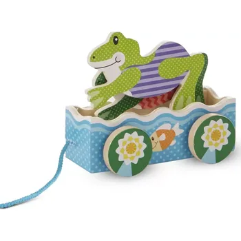 Dřevěná hračka Dřevěná tahací hračka Žabí závody