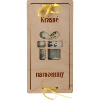 ČistéDřevo LA600 dřevěná obálka na peníze Krásné narozeniny
