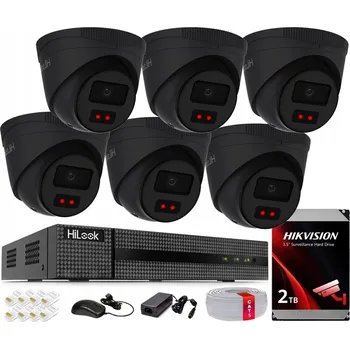 Bezpečnostní kamera Monitorovací sada 6 kamer 4MPx venkovní PoE HiLook Hikvision pro kabeláž kroucenou dvoulinkou
