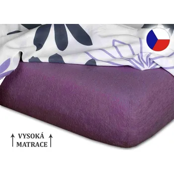 Prostěradlo Froté prostěradlo na vysokou matraci 180x200 EXCLUSIVE Purpur