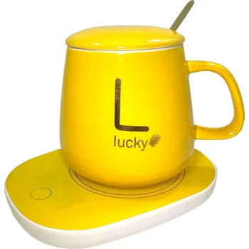 Keramický hrnek zelený se ohřívačem, lžičkou a víčkem