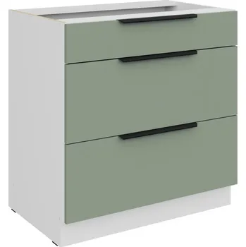 Kuchyňská skříňka Dolní šuplíková skříňka LUNARA - šířka 80 cm, zelená / bílá