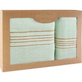 Ručník Bavlněný ručník sada 2 ks ručníků v krabici 50x90 a 70x140 mátový