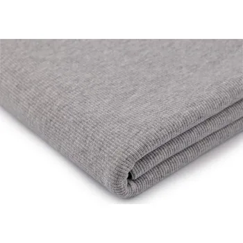 Úplet bavlněný elastický žebrovaný - tunel METRÁŽ - 3 šedá světlá melír