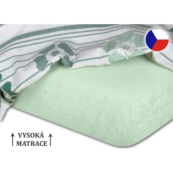 Froté prostěradlo na vysokou matraci 180x200 EXCLUSIVE mentol