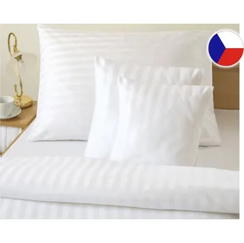 Hotelové povlečení Atlas grádl bílý proužek 2 cm 2x 70x90, 240x220