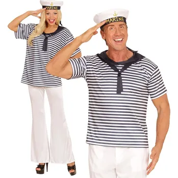 Karnevalový kostým Námořnický set (čepice, tričko) - XXL