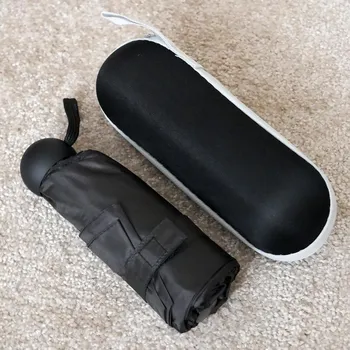 Deštník Mini skládací deštník s pouzdrem - černý