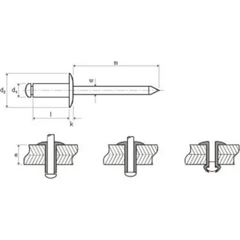 Nýt Nýt DIN 7337 Cu/St 3,0 x 6 varianta Balení 500 ks