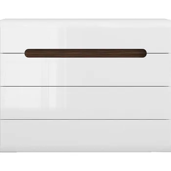 Komoda Black Red White Azteca Trio KOM4S/8/11 (bílá + lesk bílý) Bílý lesk,Wenge magia