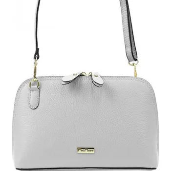 Kabelka Kožená kabelka MiaMore 01-043 DOLLARO - popelavá